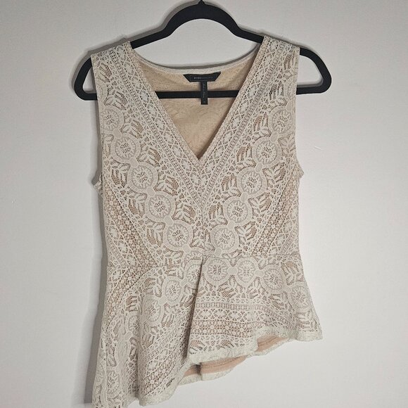 BCBG Lace Peplum Top Size Medium - Picture 2 of 7